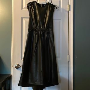 Wednesday Addams Inspired Faux Leather Jumper